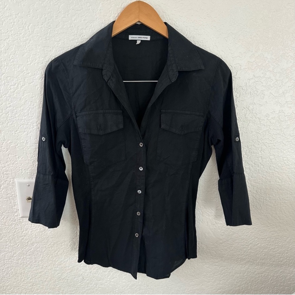 JAMES PERSE Contrast Ribbed Surplus Shirt size Medium